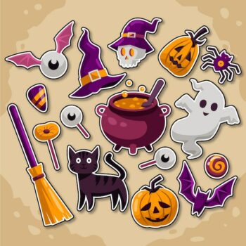 Free Vector | Flat design halloween element collection