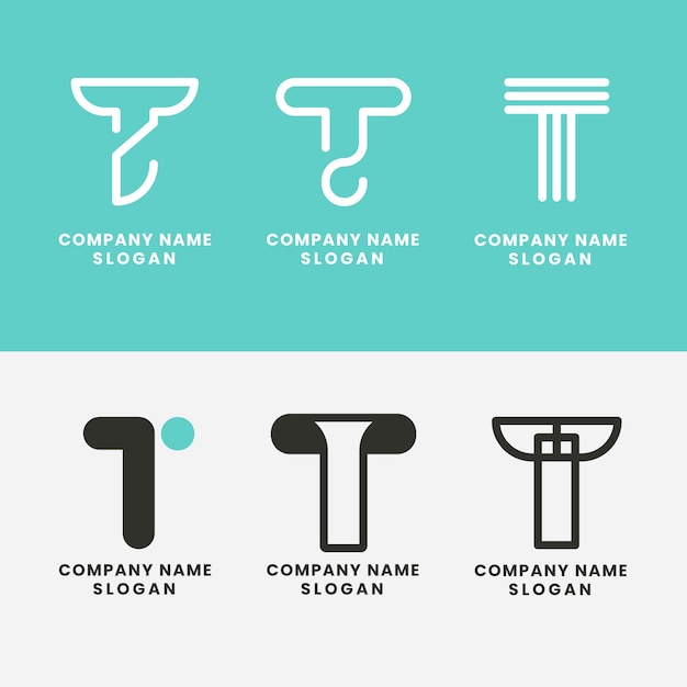Free Vector | Flat design letter t logo template
