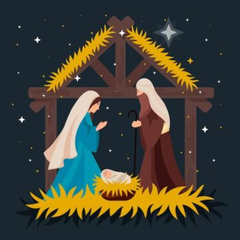 Free Vector | Flat design nativity scene