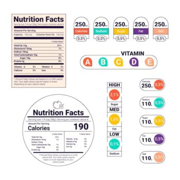 Free Vector | Flat design nutrition labels set