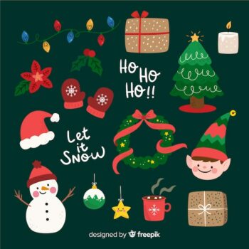 Free Vector | Flat design of christmas element collection