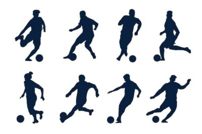 Free Vector | Flat design soccer player silhouette illustration
