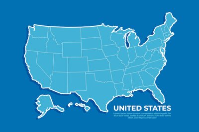 Free Vector | Flat design usa outline map