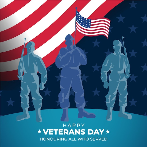 Free Vector | Flat design veterans day