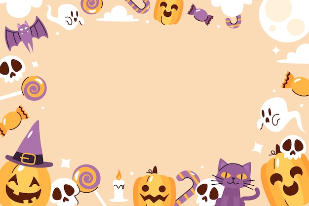 Free Vector | Flat halloween background illustration