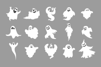 Free Vector | Flat halloween ghosts collection