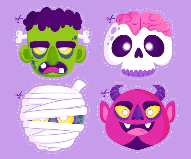 Free Vector | Flat halloween masks collection