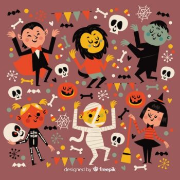 Free Vector | Flat halloween party night collection