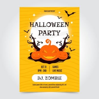 Free Vector | Flat halloween party poster