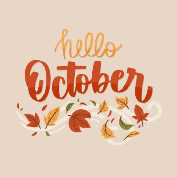Free Vector | Flat hello october background for autumn