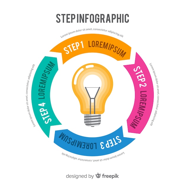 Free Vector | Flat infographic step