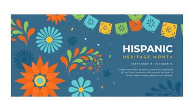 Free Vector | Flat national hispanic heritage month horizontal banner template