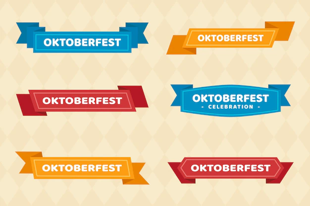 Free Vector | Flat oktoberfest ribbons collection