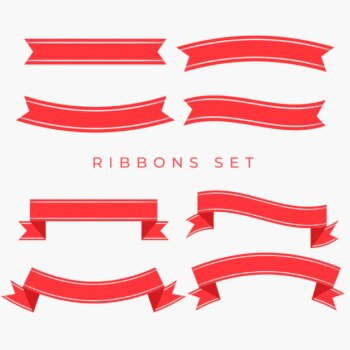 Free Vector | Flat red ribbons decoration set