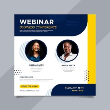 Free Vector | Flat squared flyer business conference