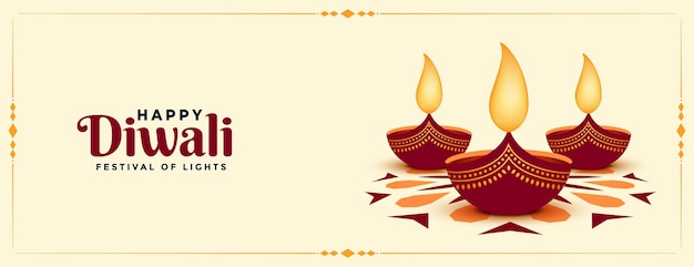 Free Vector | Flat style happy diwali festival banner