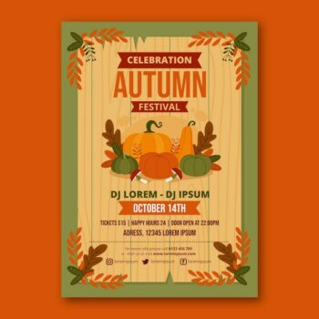 Free Vector | Flat vertical poster template for autumn