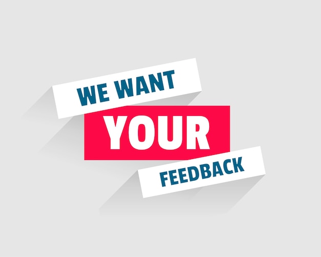 Free Vector | Flat we want your feedback template