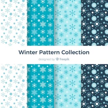 Free Vector | Flat winter pattern collection