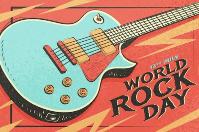 Free Vector | Flat world rock day background with guitar