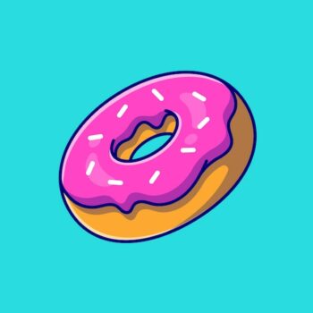 Free Vector | Floating doughnut cartoon  icon illustration. food object icon concept isolated  . flat cartoon style