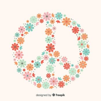 Free Vector | Floral peace sign background