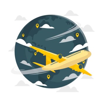 Free Vector | Flying around the world concept illustration