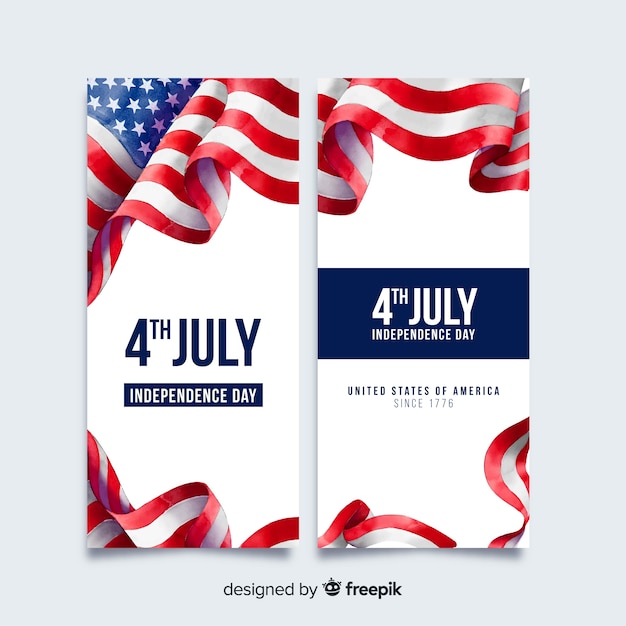 Free Vector | Fourth of july banners