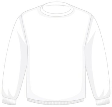 Free Vector | Front of basic white long sleeves isolated