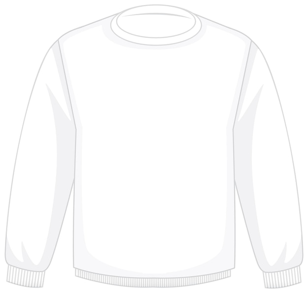 Free Vector | Front of basic white long sleeves isolated