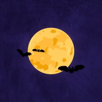 Free Vector | Full moon pattern on purple halloween background vector