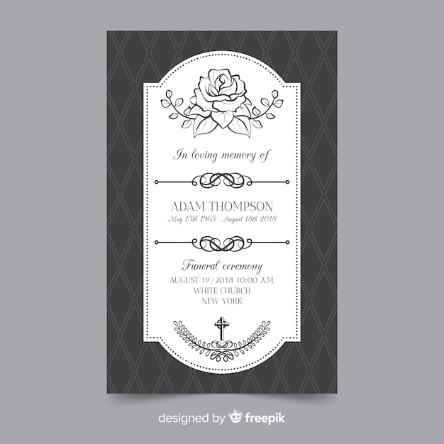 Free Vector | Funeral card template