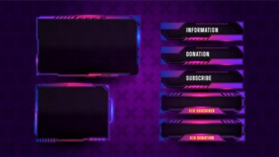Free Vector | Game streaming panel layout game