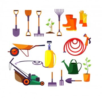 Free Vector | Gardening tools illustration set