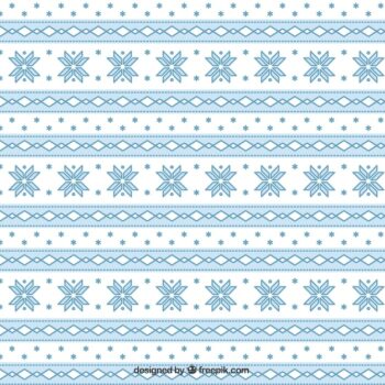 Free Vector | Geometric christmas pattern in blue color
