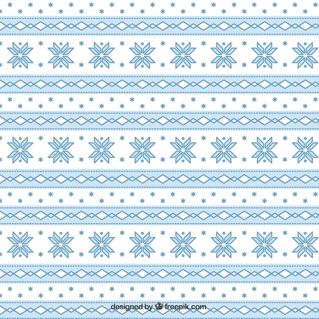 Free Vector | Geometric christmas pattern in blue color