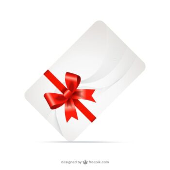 Free Vector | Gift card with red ribbon