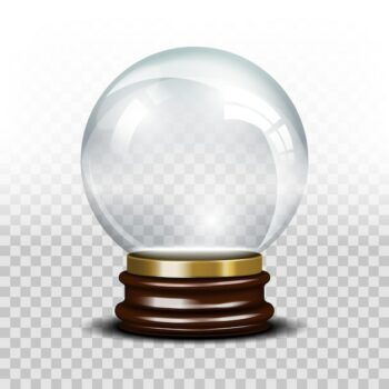 Free Vector | Glass empty snow globe. crystal glossy sphere