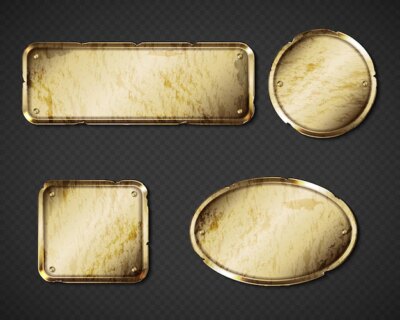 Free Vector | Gold old plates and name plaques
