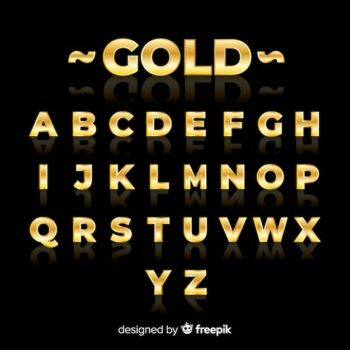Free Vector | Golden alphabet template