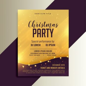 Free Vector | Golden christmas shiny flyer with lights decoration