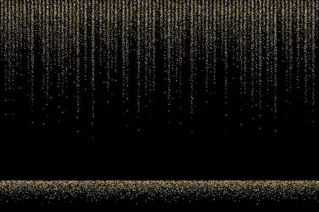 Free Vector | Golden glitter rain on black background luxury design texture