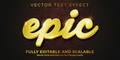 Free Vector | Golden luxury text effect, editable shiny and elegant text style