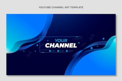 Free Vector | Gradient abstract fluid technology youtube channel