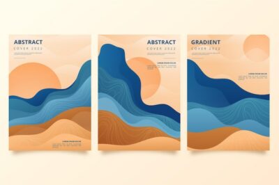 Free Vector | Gradient abstract landscape covers