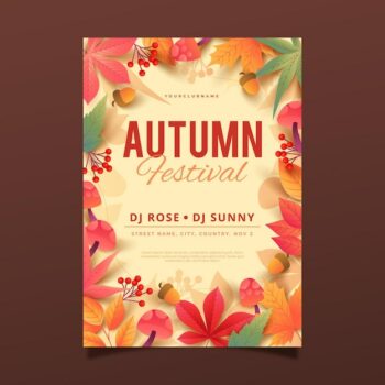 Free Vector | Gradient autumn vertical flyer template