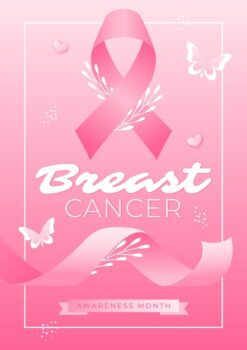 Free Vector | Gradient breast cancer awareness month vertical flyer template