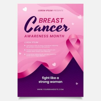 Free Vector | Gradient breast cancer awareness month vertical poster template