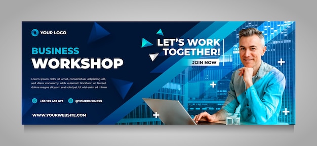 Free Vector | Gradient business workshop facebook cover