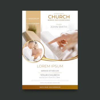 Free Vector | Gradient church flyer with photo